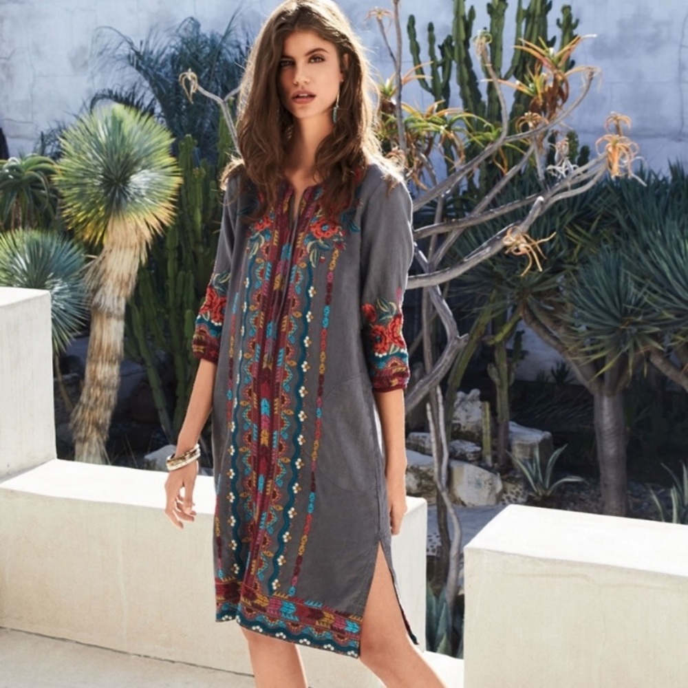 NWT Embroidered Linen Dress Size Small-Johnny Was